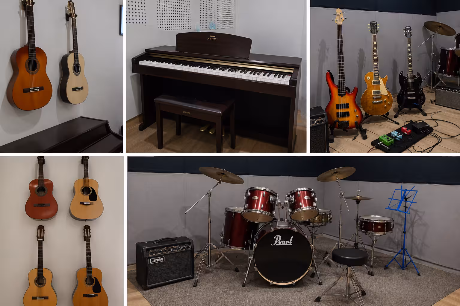 Kolase fasilitas belajar Zianturi Music Course