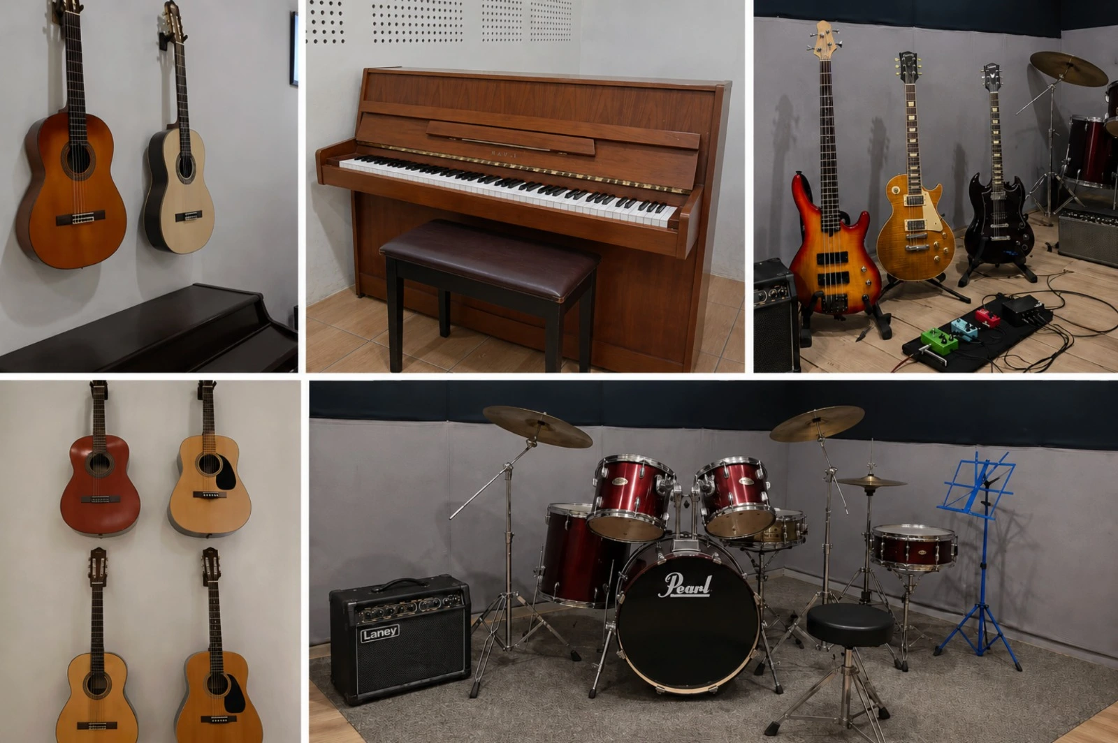 Kolase fasilitas belajar Zianturi Music Course